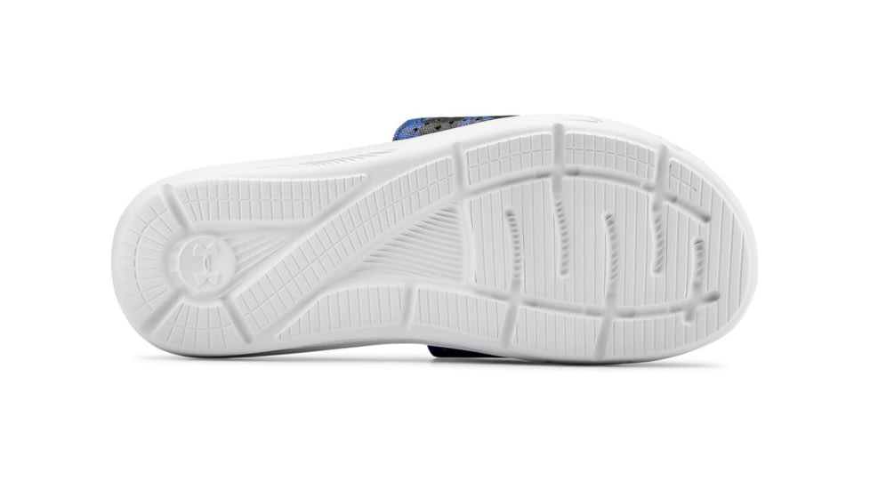 Under Armour UA Ignite Striker DPM VI Slides - Men's, 14, White/Blue, 302270810014
