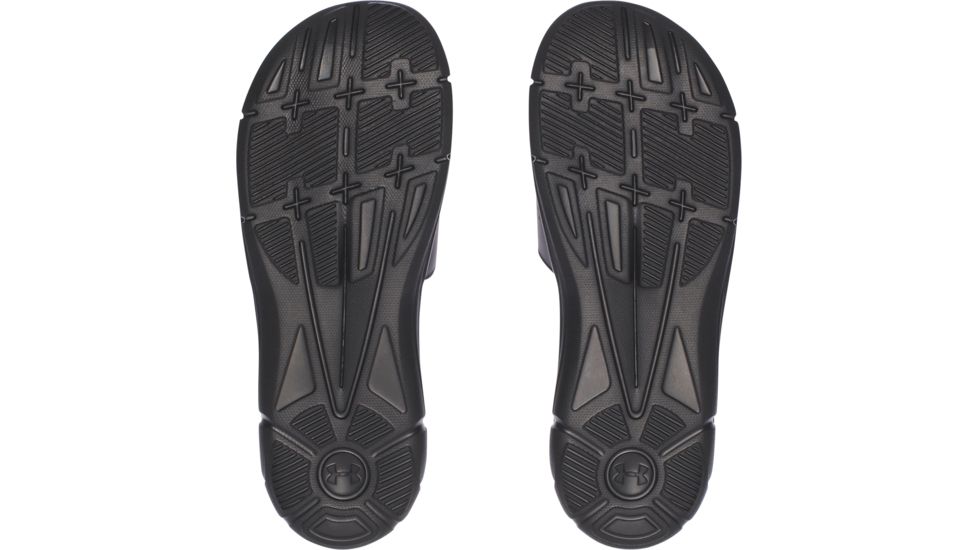 Under Armour UA Ignite V SL Sandals - Mens, Black//White, 12, 1287318-001-12