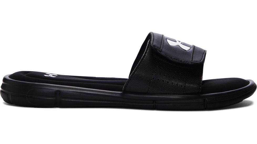 Under Armour UA Ignite V SL Sandals - Mens, Black/White, 9, 1287318-001-9 