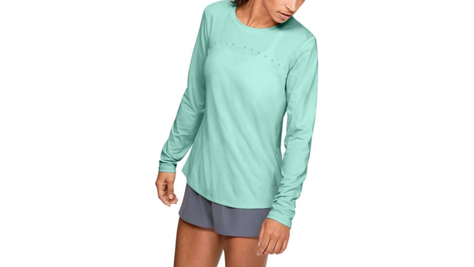 Under Armour UA Iso-Chill Shore Break Long Sleeve Shirt - Womens, Extra Small, Aqua Float, 1351132791XS