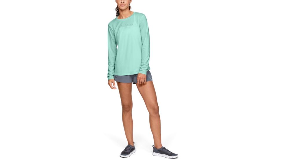 Under Armour UA Iso-Chill Shore Break Long Sleeve Shirt - Womens, Extra Small, Aqua Float, 1351132791XS