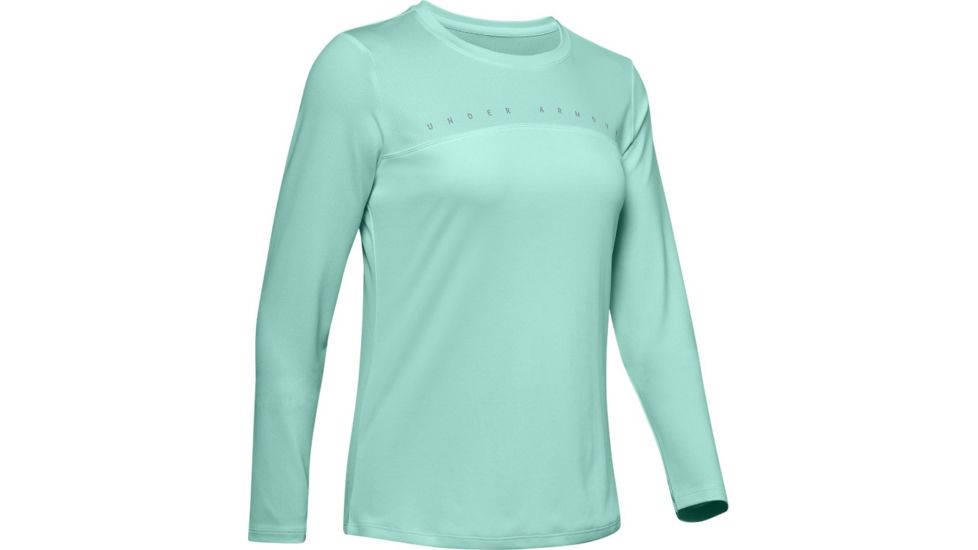 Under Armour UA Iso-Chill Shore Break Long Sleeve Shirt - Womens, Extra Small, Aqua Float, 1351132791XS