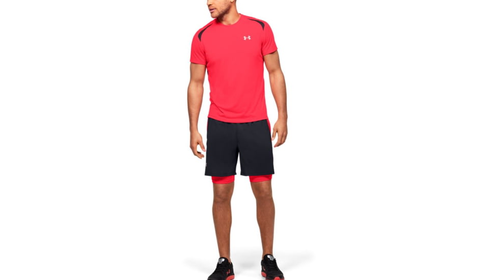 Under Armour UA Launch SW 2-in-1 Running Shorts - Men's, 2XL, Pink, 13265760032X
