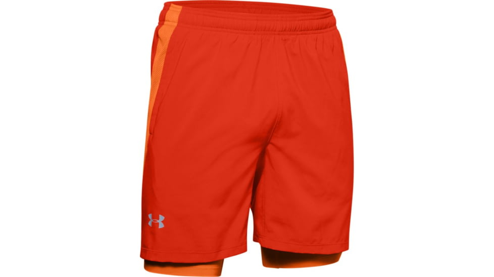 Under Armour UA Launch SW 2-in-1 Running Shorts - Mens, 2XL, Ultra Orange, 13265768562X