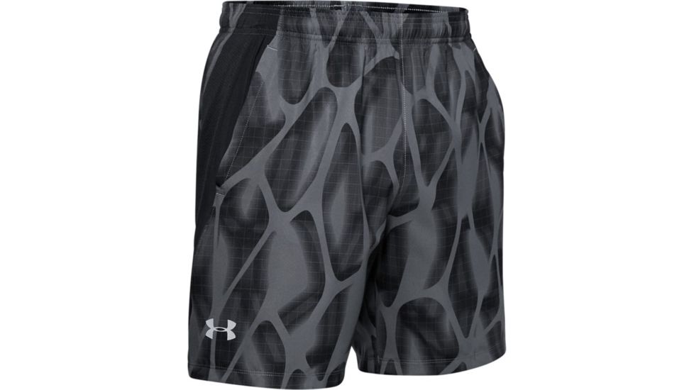 Under Armour UA Launch SW 7'' Printed Shorts - Men's, 2XL, Pitch Gray, 13265730122X