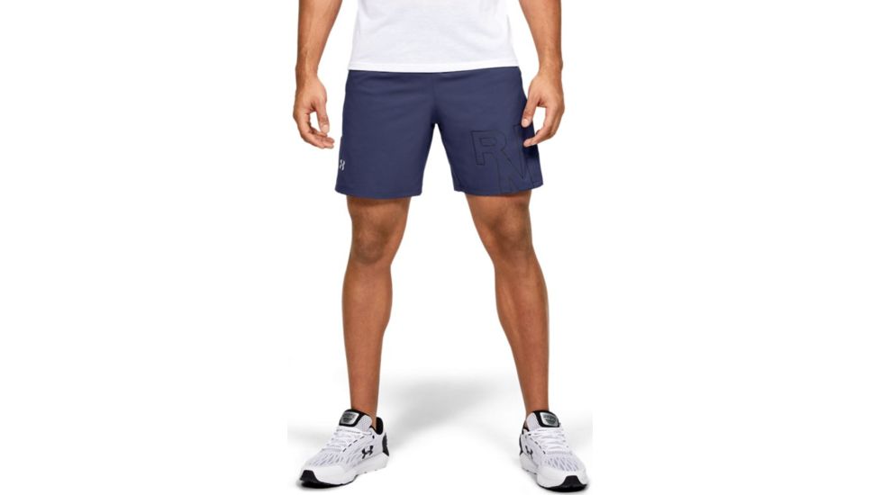 Under Armour UA Launch SW Branded 7 Graphic Shorts - Mens, 2XL, Blue Ink, 13501534972X