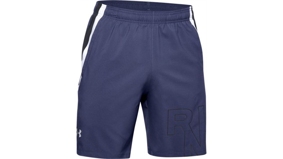 Under Armour UA Launch SW Branded 7 Graphic Shorts - Mens, 2XL, Blue Ink, 13501534972X