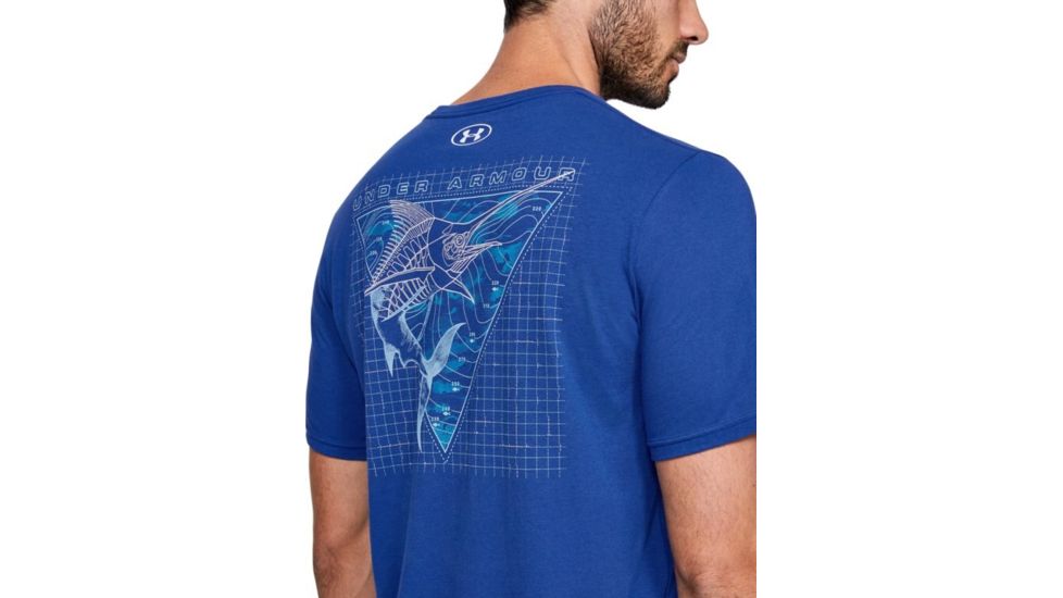 Under Armour UA Marlin Skel-matic T-Shirt - Mens, Extra Large, American Blue, 1351825449XL