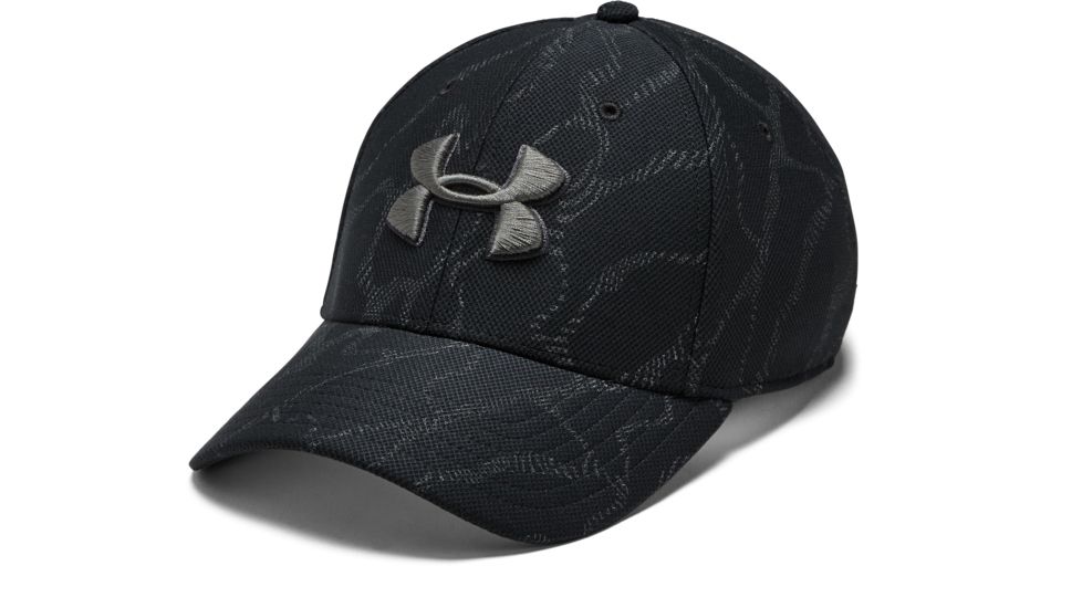 Under Armour UA Printed Blitzing 3.0 Stretch Fit Cap - Men's, Medium/Large, Black, 1305038003ML