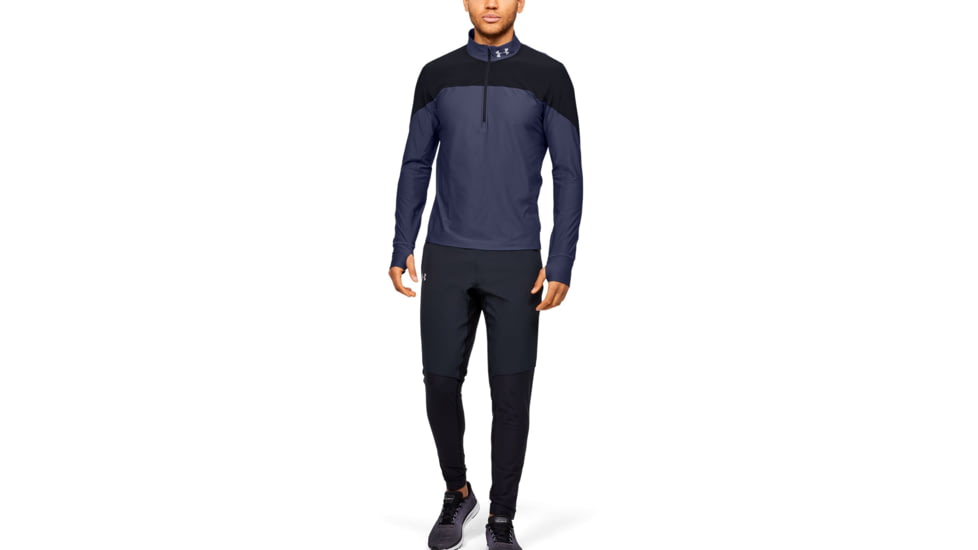 Under Armour UA Qualifier 1/2 Zip Shirt - Mens, Medium, Blue Ink, 1326595497MD