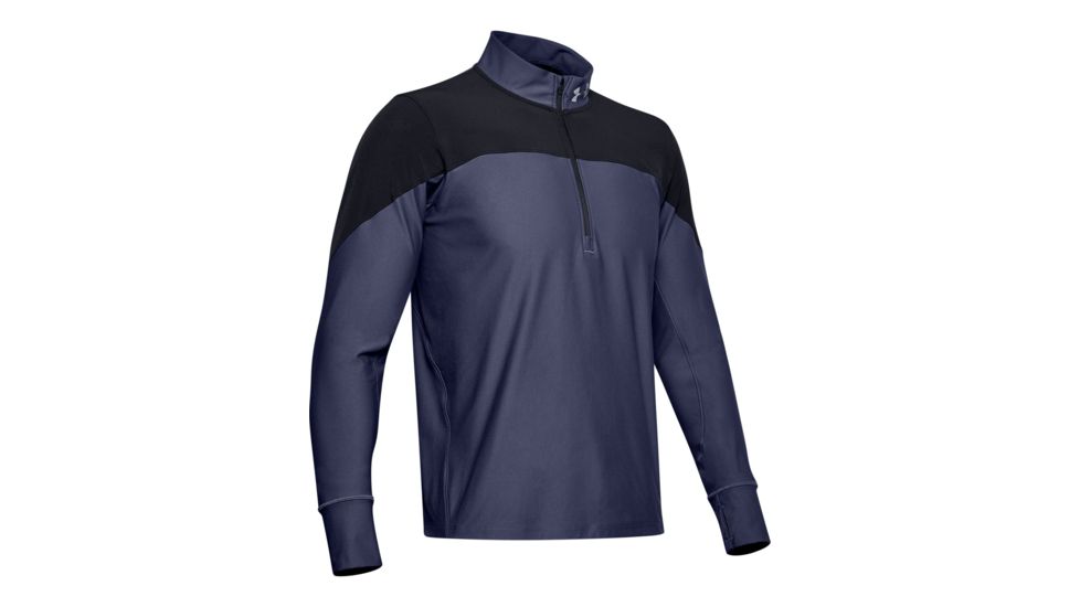 Under Armour UA Qualifier 1/2 Zip Shirt - Mens, Medium, Blue Ink, 1326595497MD