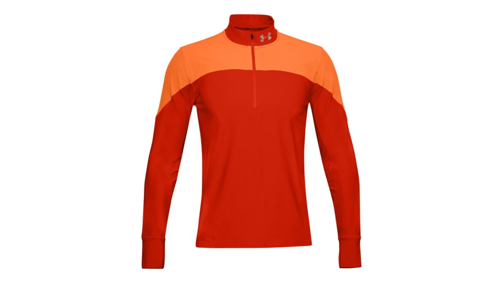 Under Armour UA Qualifier 1/2 Zip Shirt - Mens, Extra Large, Ultra Orange, 1326595856XL