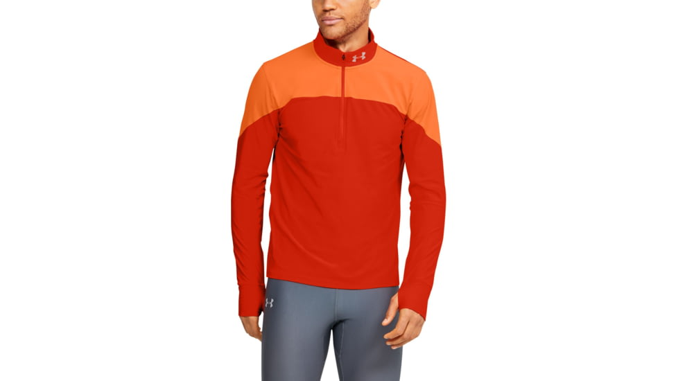 Under Armour UA Qualifier 1/2 Zip Shirt - Mens, Extra Large, Ultra Orange, 1326595856XL
