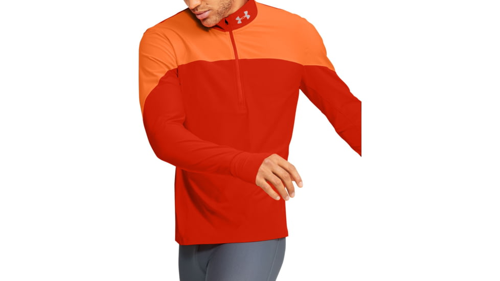 Under Armour UA Qualifier 1/2 Zip Shirt - Mens, Extra Large, Ultra Orange, 1326595856XL
