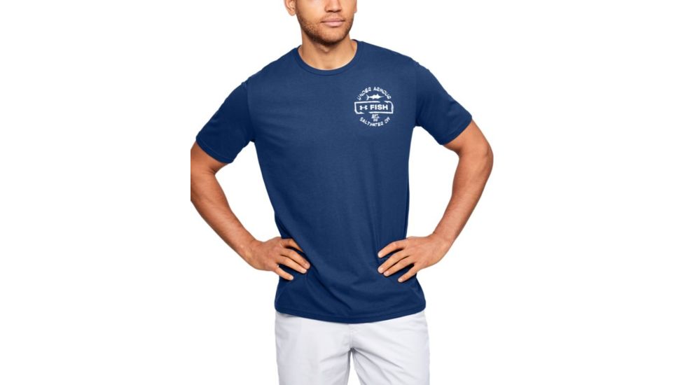 Under Armour UA Saltwater Division T-Shirt - Mens, Small, American Blue, 1351823449SM