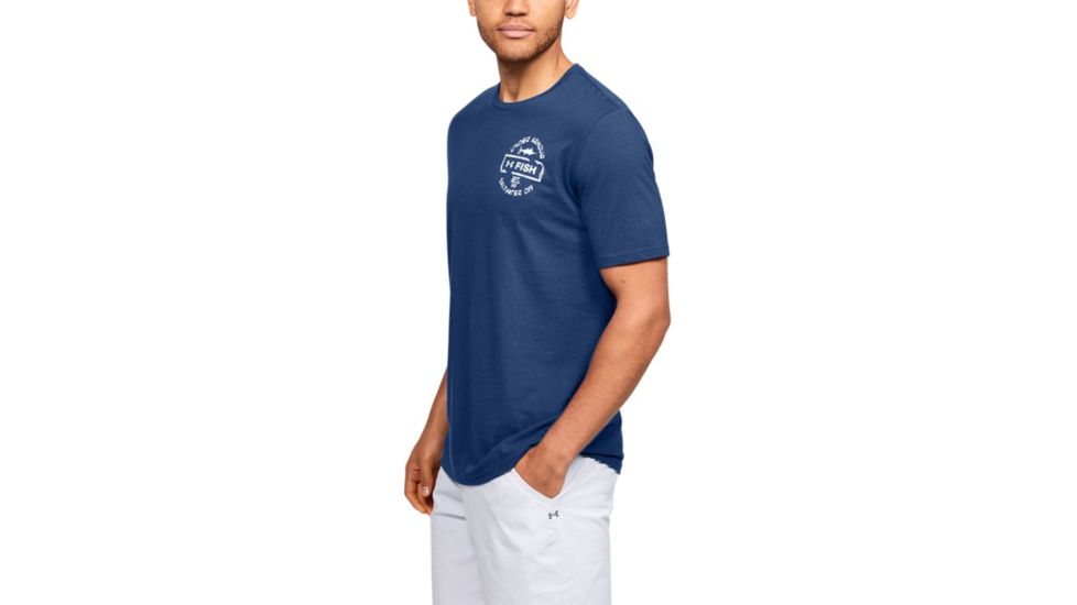 Under Armour UA Saltwater Division T-Shirt - Mens, Small, American Blue, 1351823449SM