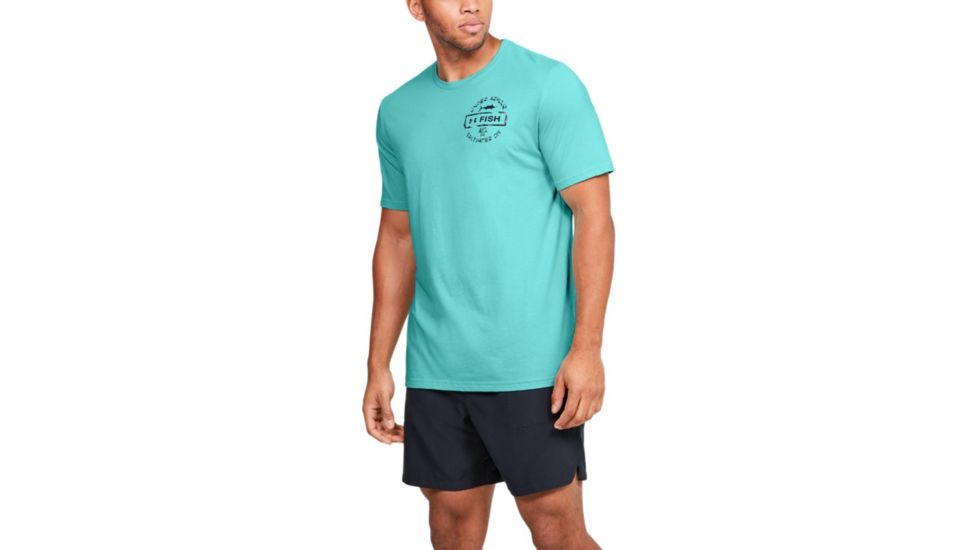 Under Armour UA Saltwater Division T-Shirt - Mens, Extra Large, Radial Turquoise, 1351823482XL