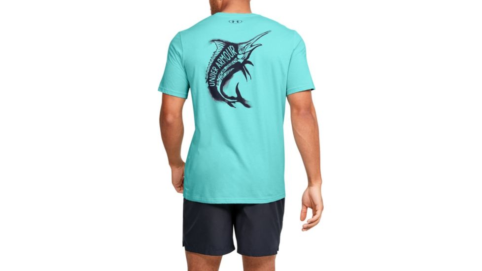 Under Armour UA Saltwater Division T-Shirt - Mens, Extra Large, Radial Turquoise, 1351823482XL