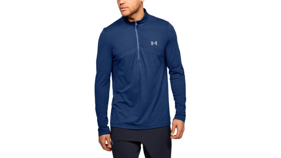 Under Armour UA Seamless 1/2 Zip - Mens, Extra Large, American Blue, 1351452449XL