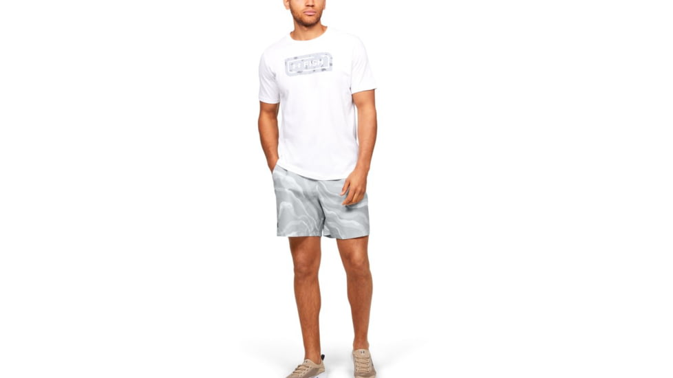 Under Armour UA Shore Break Volley Shorts - Mens, Extra Large, White, 1351154100XL