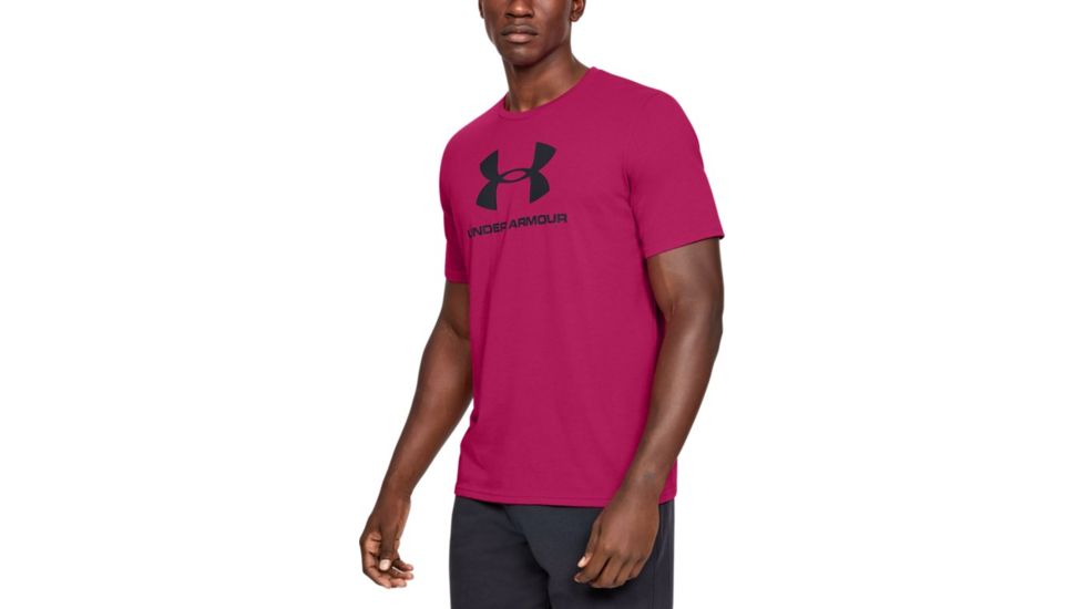 Under Armour UA Sportstyle Logo T-Shirt - Mens, Extra Large, Exuberant Pink, 1329590671XL