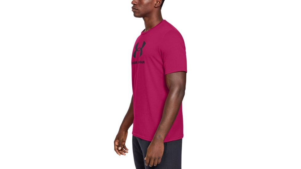 Under Armour UA Sportstyle Logo T-Shirt - Mens, Extra Large, Exuberant Pink, 1329590671XL