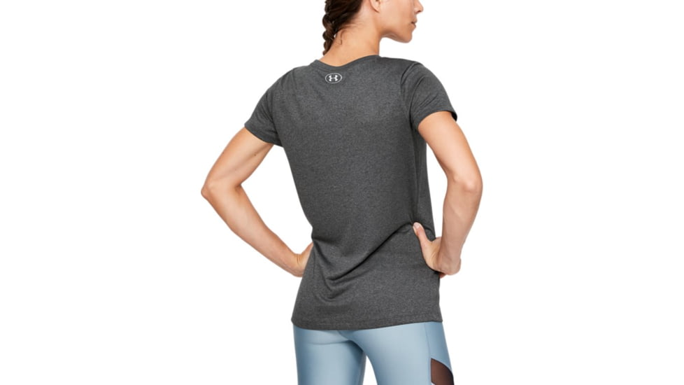 Under Armour UA Tech Logo Graphic T-Shirt - Womens, Small, Carbon Heather, 1351963090SM