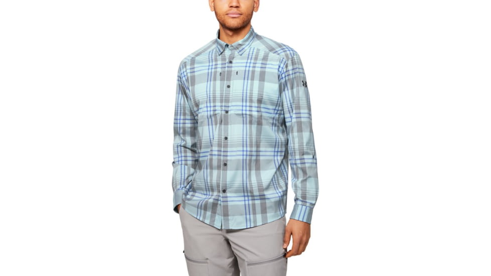 Under Armour UA Tide Chaser 2.0 Plaid Long Sleeve Shirt - Mens, 2XL, Rift Blue, 13533364622X