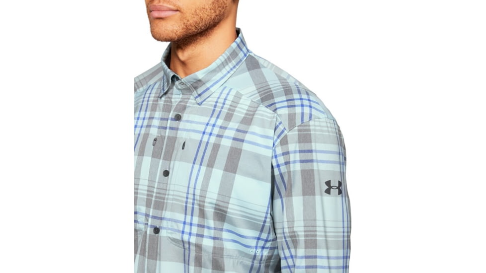 Under Armour UA Tide Chaser 2.0 Plaid Long Sleeve Shirt - Mens, 2XL, Rift Blue, 13533364622X