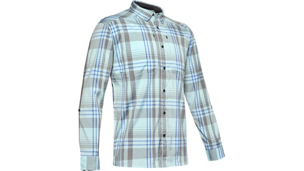 Under Armour UA Tide Chaser 2.0 Plaid Long Sleeve Shirt - Mens, 2XL, Rift Blue, 13533364622X