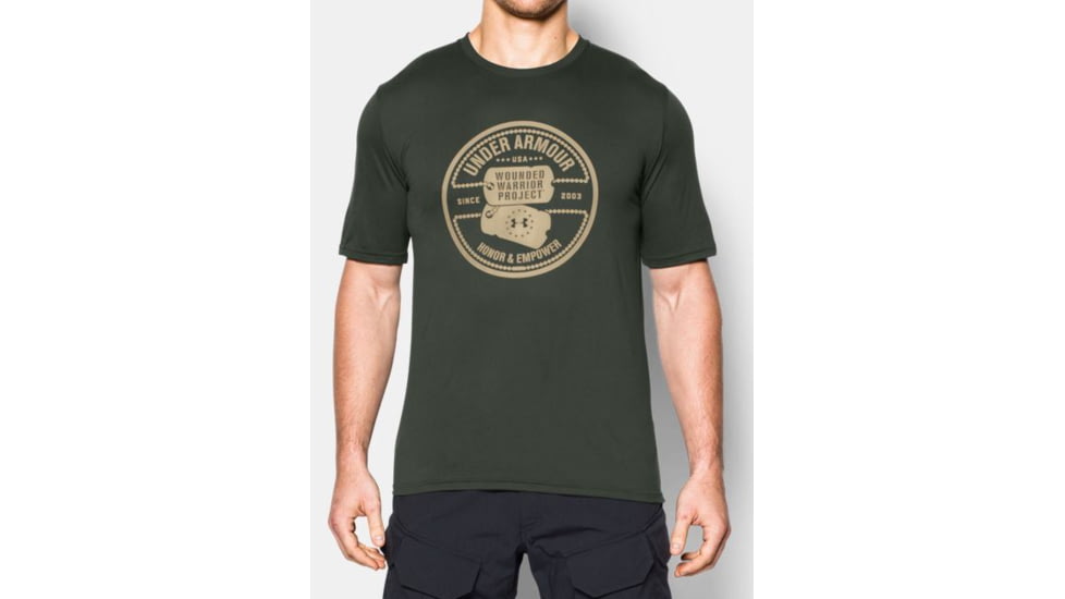 Under Armour Ua Wwp Dog Tag Tech Ss Tee, Combat Green - 1271864994LG