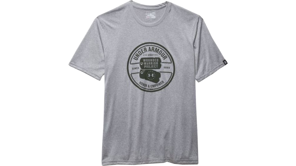 Under Armour Ua Wwp Dog Tag Tech Ss Tee, True Gray Heather - 1271864025LG