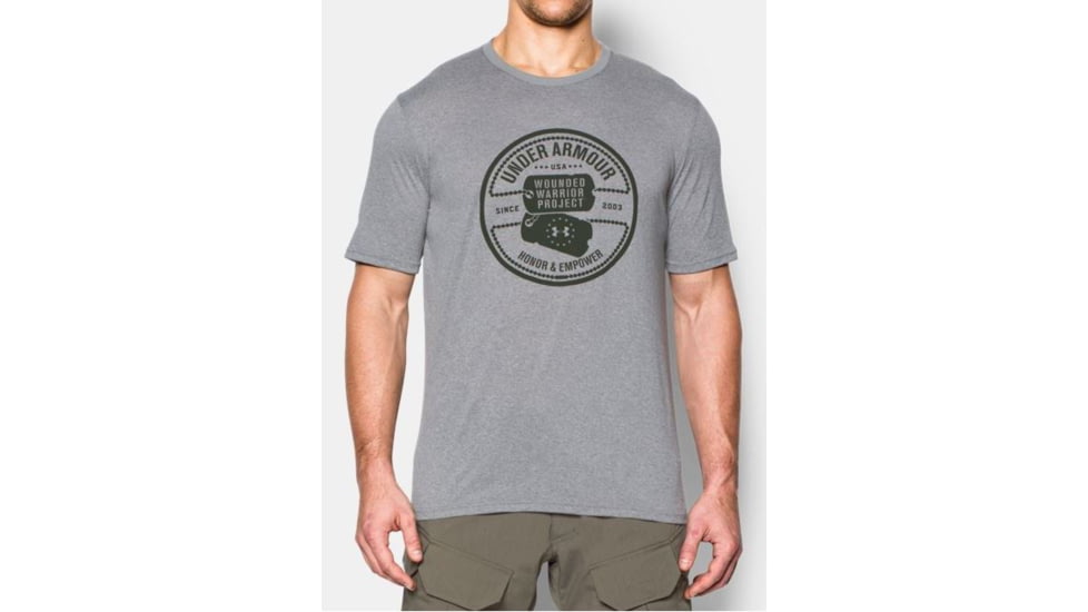 Under Armour Ua Wwp Dog Tag Tech Ss Tee, True Gray Heather - 1271864025LG