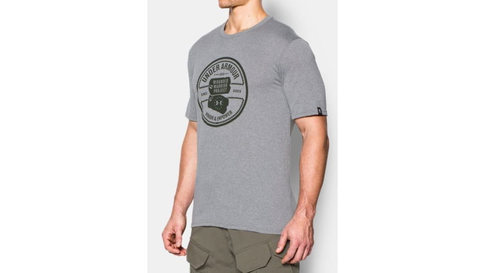Under Armour Ua Wwp Dog Tag Tech Ss Tee, True Gray Heather - 1271864025LG