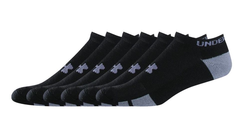 Under Armour Under Armour Youth Resistor, No-Show Socks, 6 Pack, Black, 7-9 Youth Large UA 2507-BLK-YL