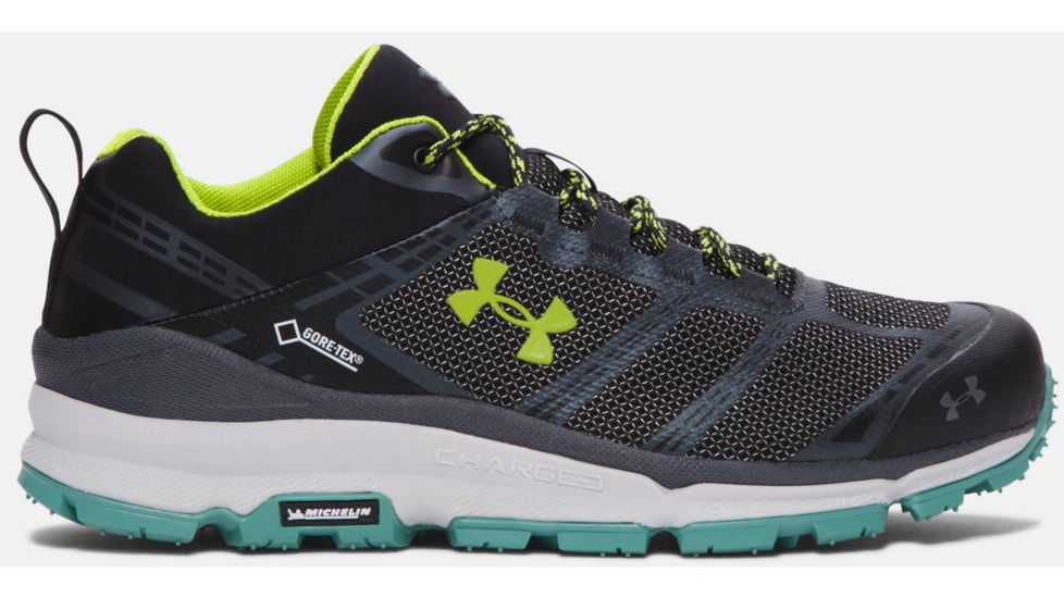 Under Armour Verge Low GTX Hiking Shoe - Men's-Black/Gray/Velocity-Medium-8.5