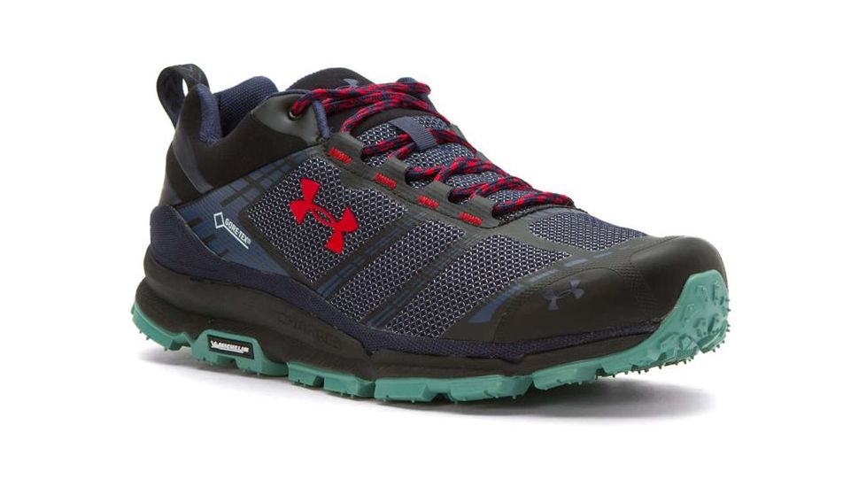 Under Armour Verge Low GTX Hiking Shoe - Men's-Blue Knight/Black/Red-Medium-8.5