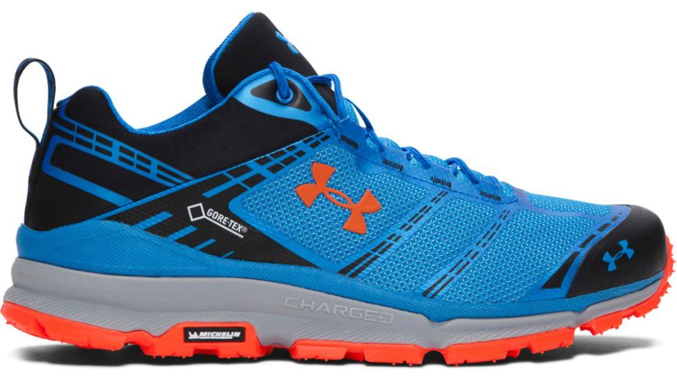 Verge Low GTX Hiking Shoe - Mens-Blue/Blue/Orange-Medium-8