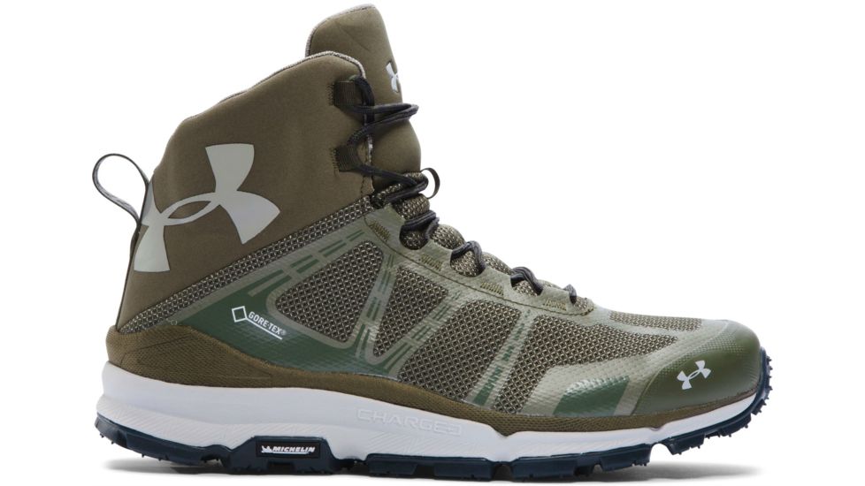Under Armour Verge Mid GTX Hiking Boot - Men's-Brown/Black-Medium-9.5