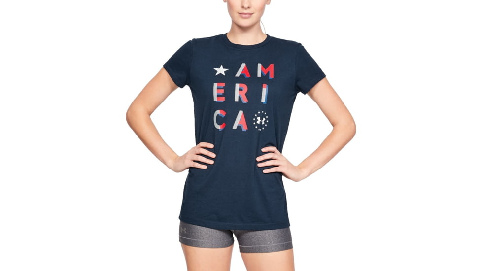 Under Armour Freedom America T-Shirt - Women's, 2XL, Academy/White, 13333734082X