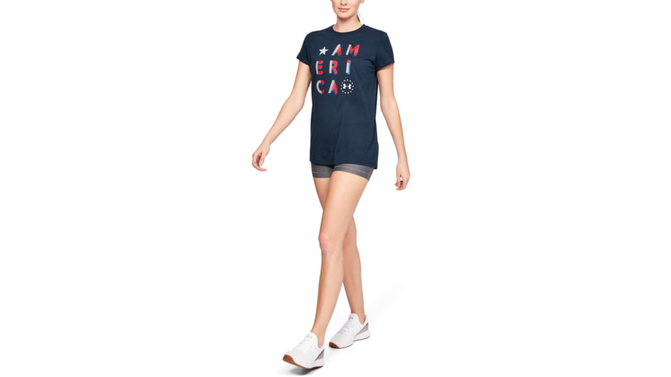 Under Armour Freedom America T-Shirt - Women's, 2XL, Academy/White, 13333734082X