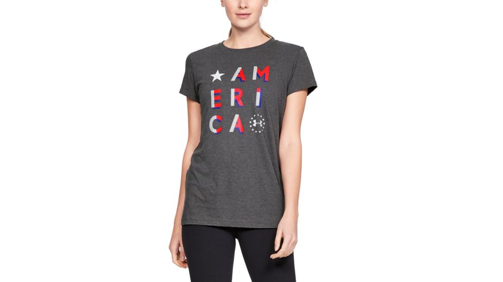 Under Armour Freedom America T-Shirt - Women's, 2XL, Charcoal Medium Heather, 13333730192X
