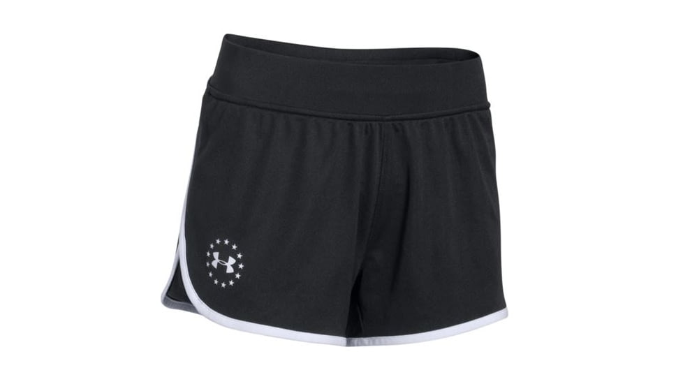 Under Armour Womens FREEDOM Short,Black/White,Large 1256293002LG