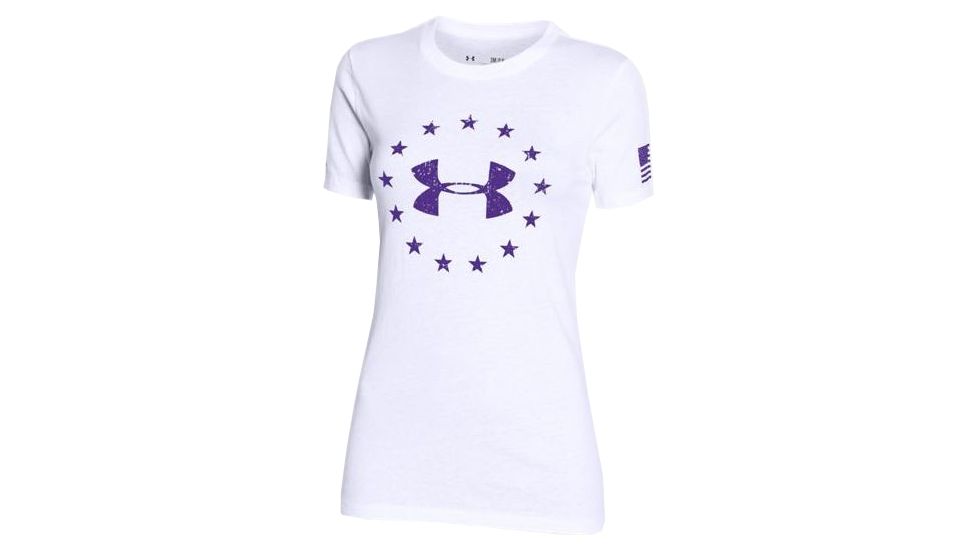 Under Armour Womens Tactical Freedom Logo Short Sleeve T-Shirt,White,Medium 1260331130MD