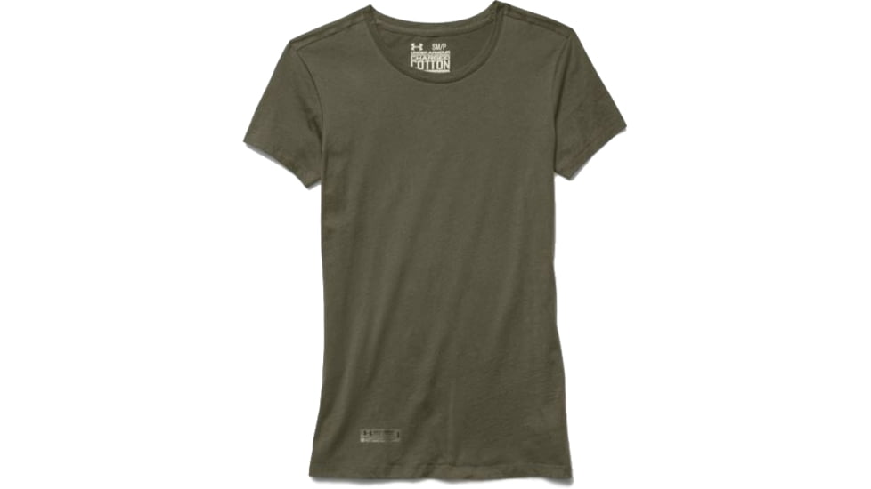 Under Armour Womens Tactical Short Sleeve Charged Cotton T-Shirt,OD Green,Large 1235247390LG