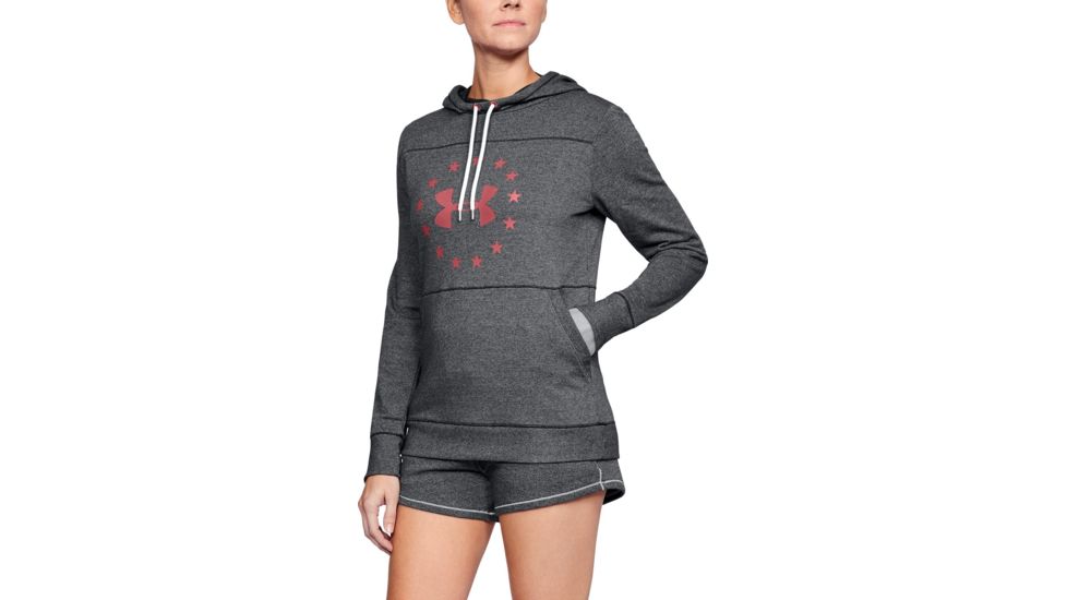 Under Armour UA Freedom Microthread Hoodie - Women's, Extra Small, Black Medium Heather, 1305242001XS