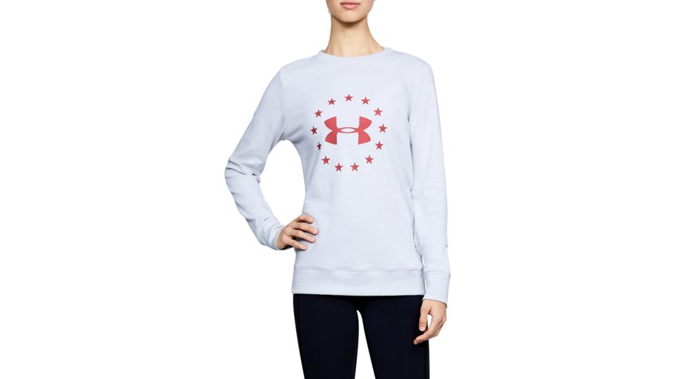Under Armour UA Freedom Threadborne Crew Long Sleeve T-Shirt - Women's, 2XL, White, 1305245101XXL