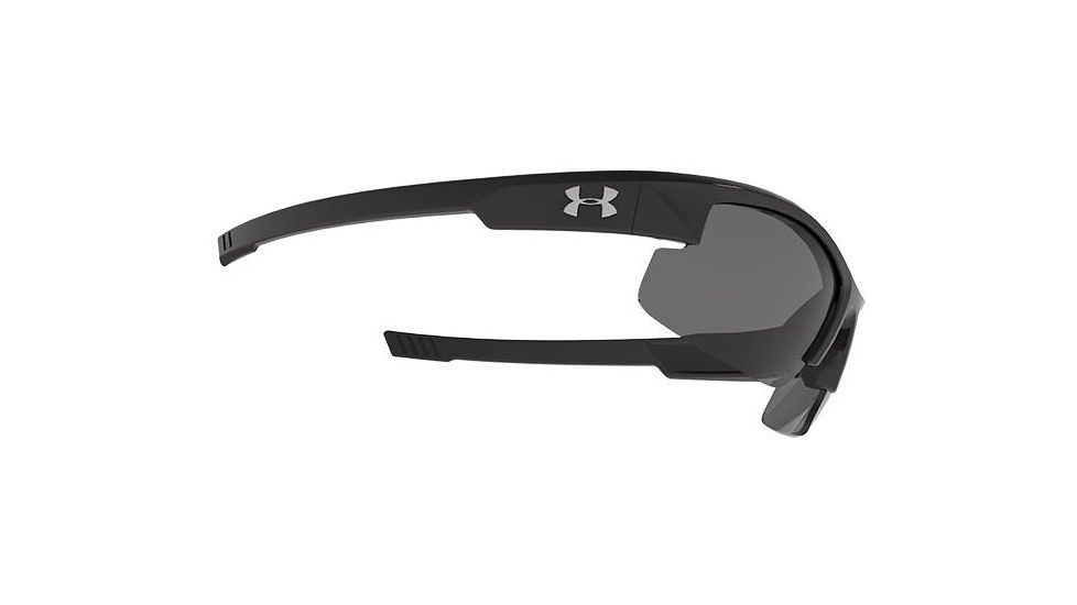 Under Armour Youth Nitro L Storm Sunglasses, Shiny Black, Gray Polarized Lens U8640048-000008