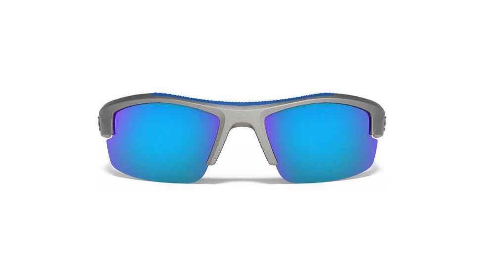 Under Armour Youth Nitro L Storm Sunglasses, Satin Carbon, Polarized, Blue Mirror U8640048-064168