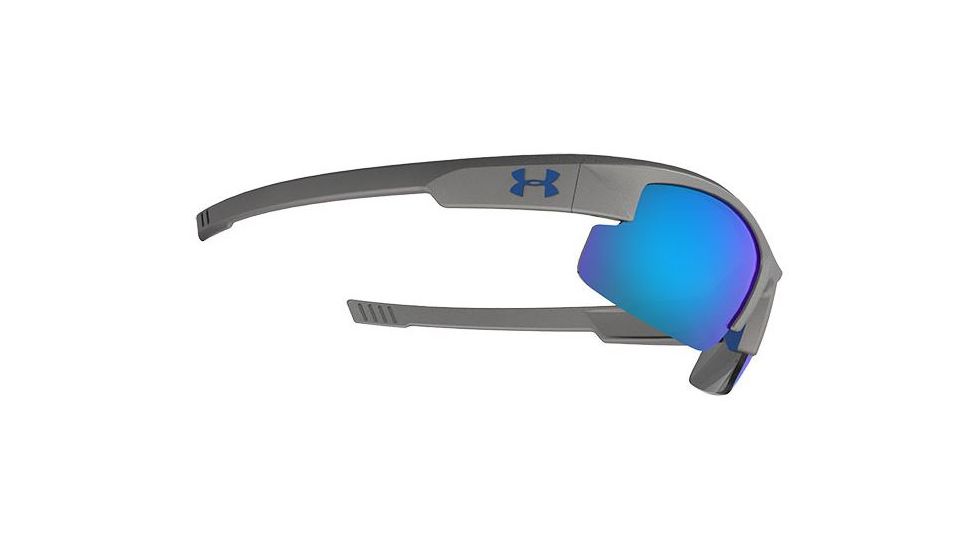Under Armour Youth Nitro L Storm Sunglasses, Satin Carbon, Polarized, Blue Mirror U8640048-064168